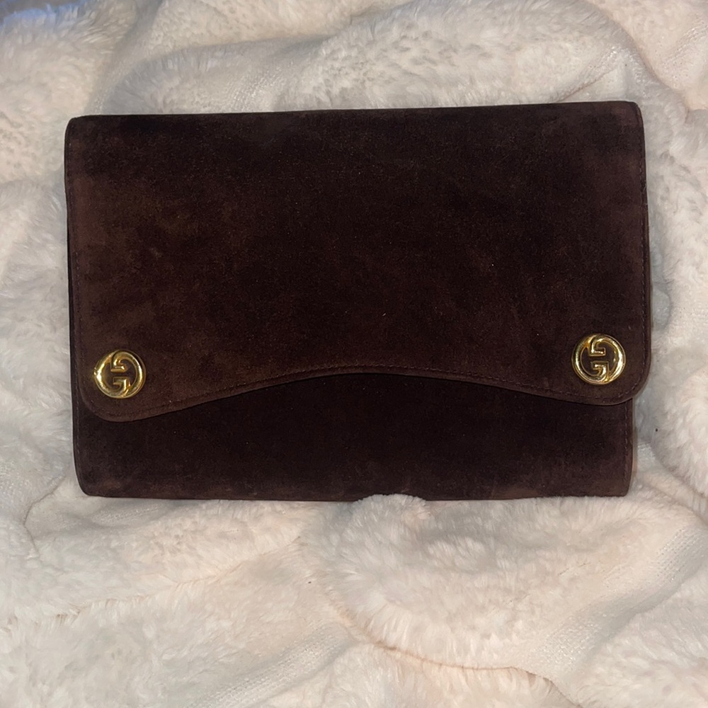 Microsuede Gucci Clutch